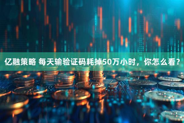 亿融策略 每天输验证码耗掉50万小时，你怎么看？
