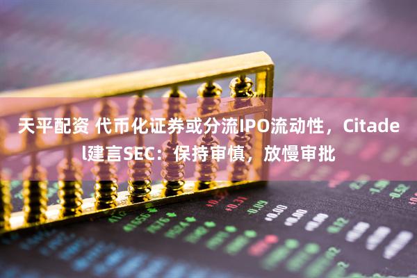 天平配资 代币化证券或分流IPO流动性，Citadel建言SEC：保持审慎，放慢审批